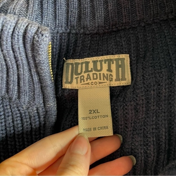 Duluth Sweater Mens 2XL Blue Quarter Zip Long Sleeve Pullover Sweater. - Picture 6 of 6